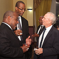 District Grand Master with the District Grand Secretary and Assistant District Grand DC